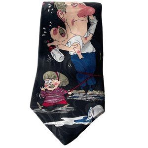 Novelties Novelty Black Necktie Tie Mr.‎ Mom By MMG Corp 100% Polyester Vintage